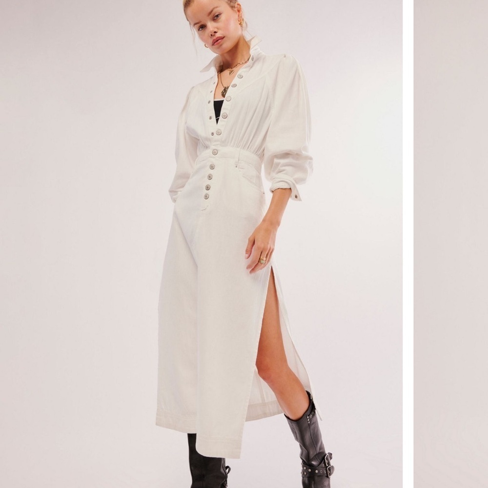 Free People Mad Love Denim Midi Dress size Small BRAND NEW